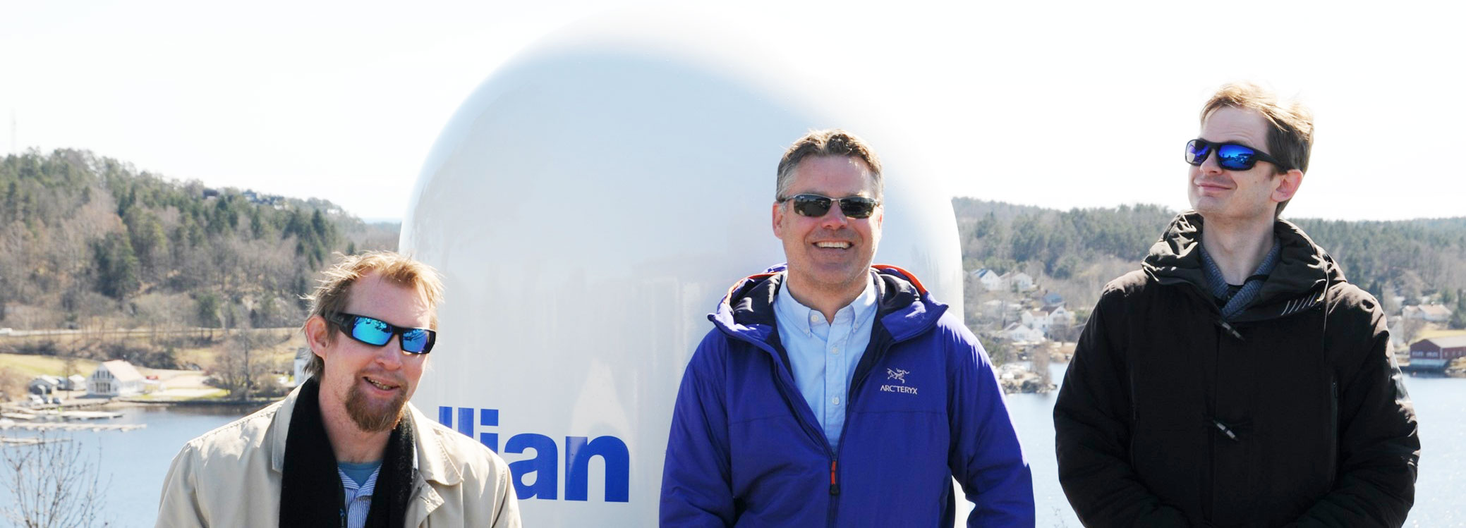 From left: Dag Tommy Steen, Knut Fjellheim and Joakim Welde from Telenor Maritime.